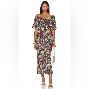 SPELL Flora Midi Dress in Mystic